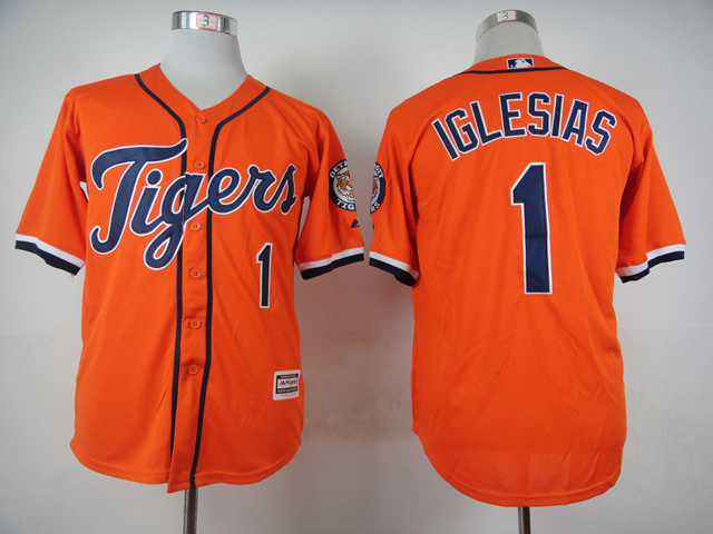 Men Detroit Tigers #1 Iglesias Orange MLB Jerseys->detroit tigers->MLB Jersey